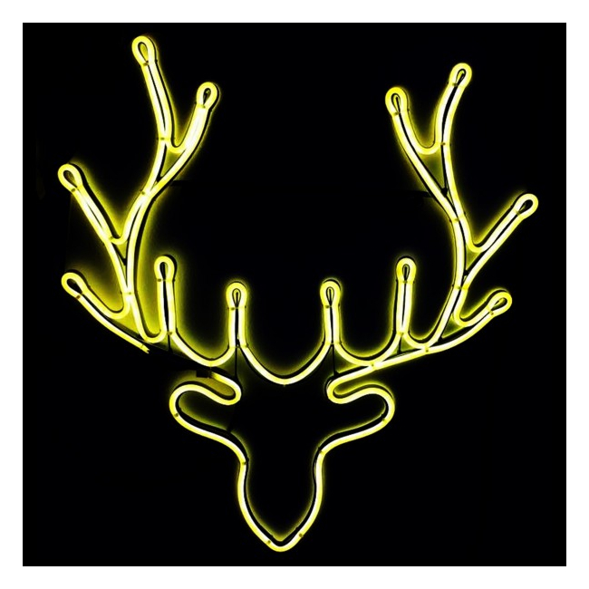 Decoratiuni Craciun Neon 2 Fete Ren 47x57cm Alb Cald 9707