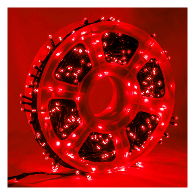 Instalatii Luminoase Liniare Snur Rola 100m LED Rosu 8 Jocuri Lumini TO5009