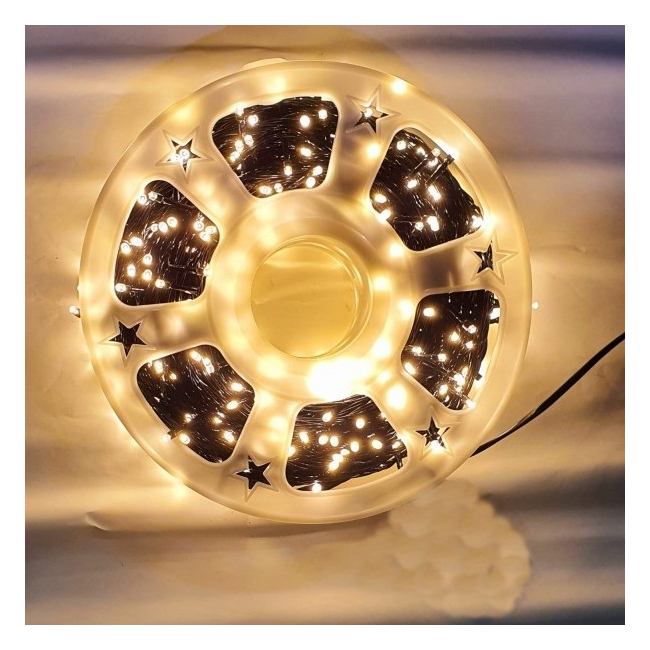 Instalatii Luminoase Liniare Snur Rola 50m LED V8 Diamant Alb Cald Jocuri Lumini TO104