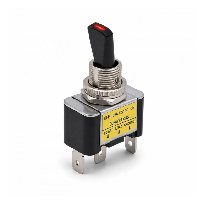 Intrerupator cu Maneta si LED Rosu 12V 30A ON/OFF 3 Pini 6B081 XXM