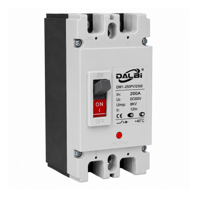 Intrerupator MCCB DC 2P 200A 500V Panouri Fotovoltaice DALBI 5A058 XXM
