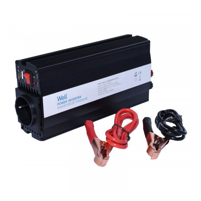 Invertor Auto 600W Alimentare 12V Iesire 220V + USB 7C003 XXM