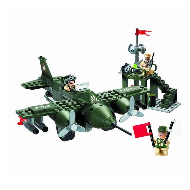 Joc tip Lego Avion Militar Enlighten 810 cu 225 Piese
