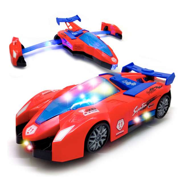 Jucarie 2in1 Transformers Masina de politie si Avion cu sunete Rosu 393-39 CWT