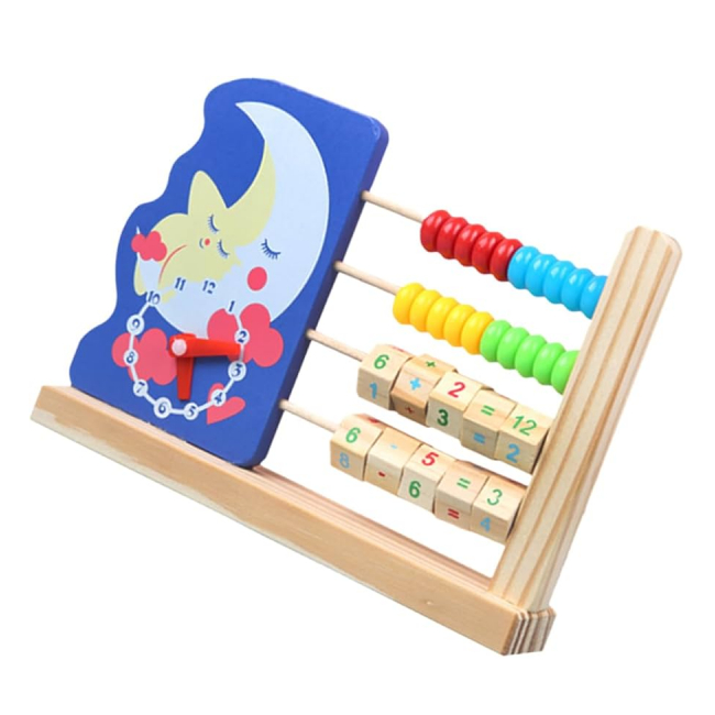 Jucarie copii lemn mini abac 4in1 cu Animalute MMM-336 CWT