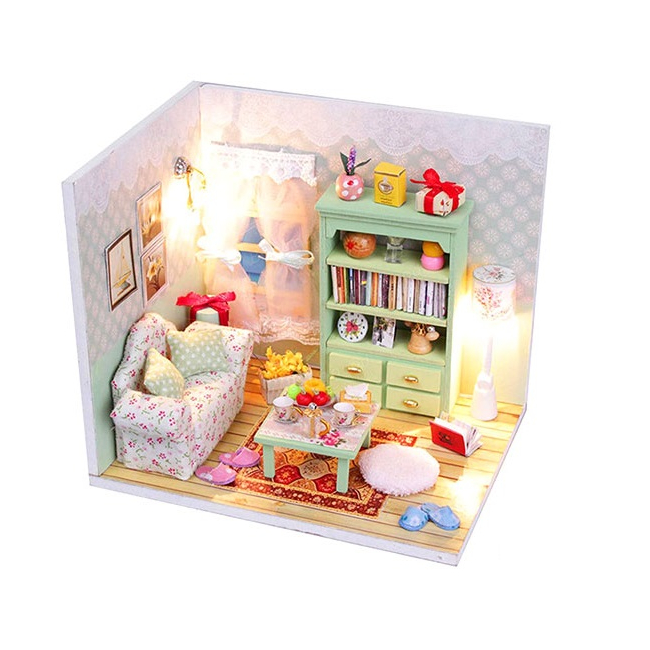 Jucarie Diorama DIY Casuta de Papusi Family Hall M012