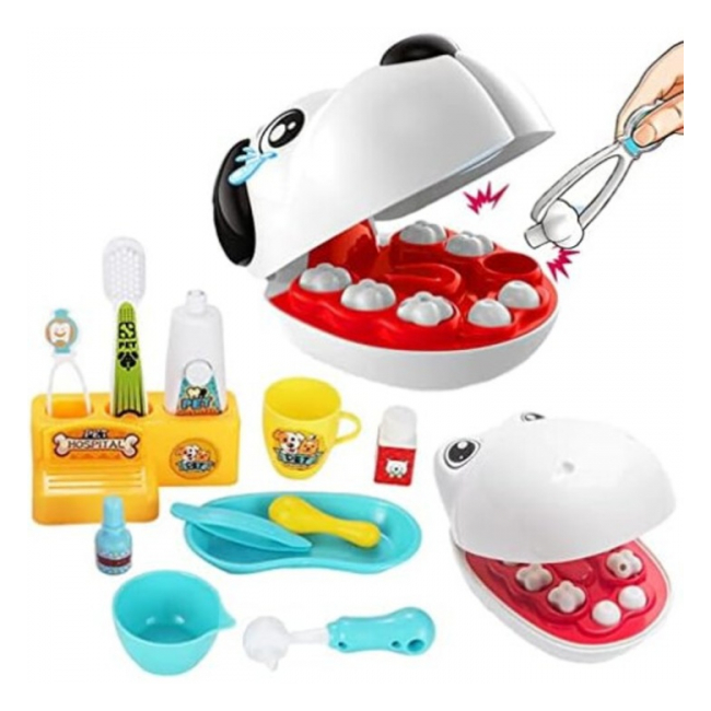 Jucarie Interactiva Pet Dentist cu 17 Piese pentru Micii Stomatologi 8392CB CWT