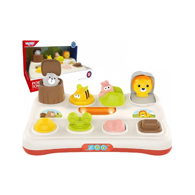 Jucarie senzoriala pentru bebelusi Pop Up Zoo HE8087 CWT