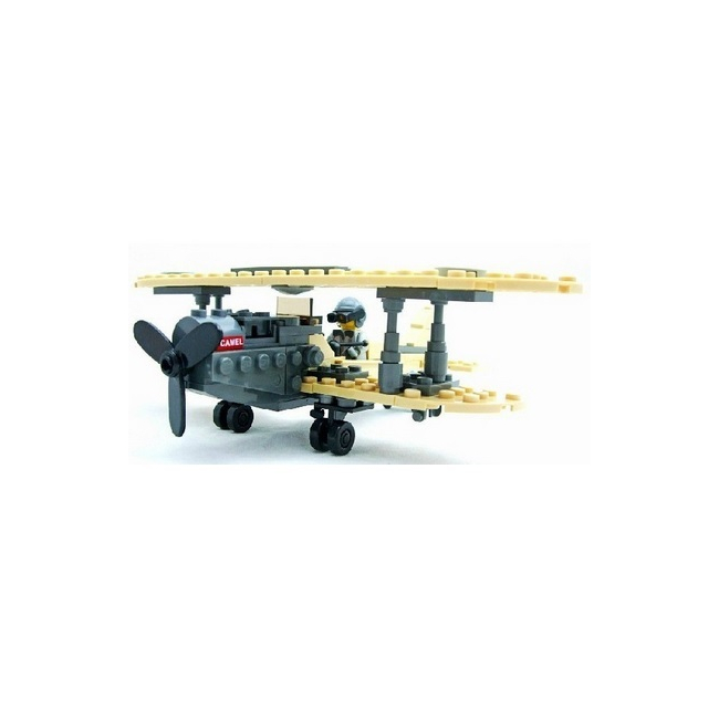 Jucarie tip Lego Avion Militar F1 Camel Kazi Toys KY82001