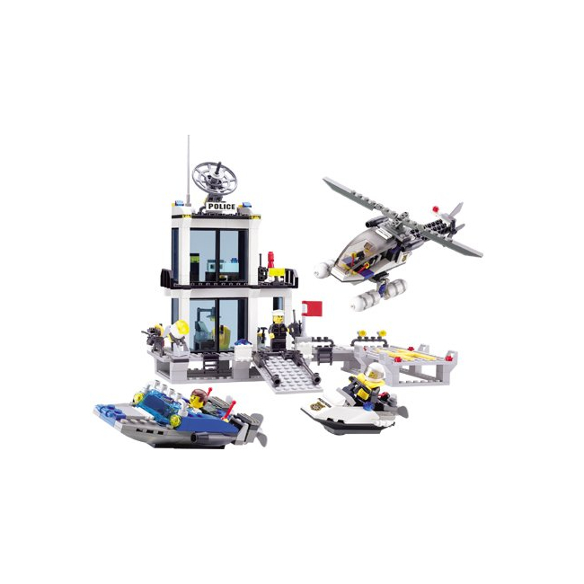 Jucarie tip Lego, Statie de Politie Acvatica Kazi Toys 6726 536 Piese