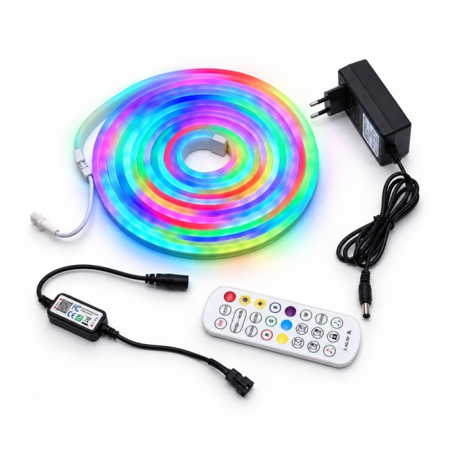 Kit Banda LED Neon Flex RGBIC 24V Telecomanda App 360LED 5m 18A223 XXM