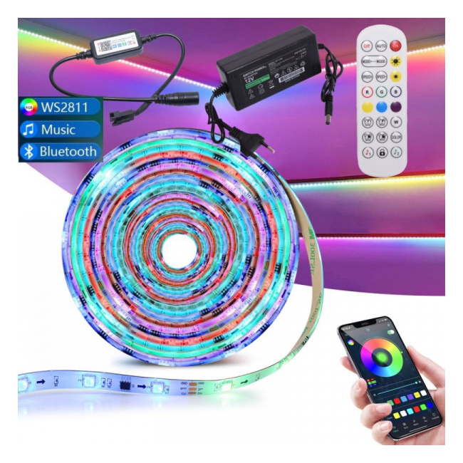 Kit Banda LED RGBIC5050 WS2811 Digital Pixel RGB 5m 300LED 18A108 XXM