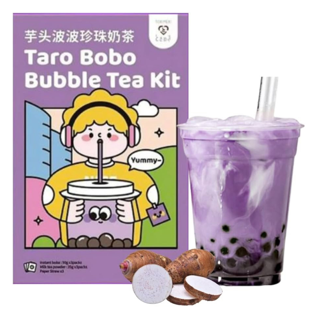 Kit Bubble Tea Tokimeki Perle Tapioca Boba Tea Cartof Dulce Mov 255g MLL