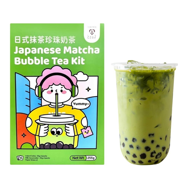 Kit Bubble Tea Tokimeki Perle Tapioca Boba Tea Matcha 255g MLL
