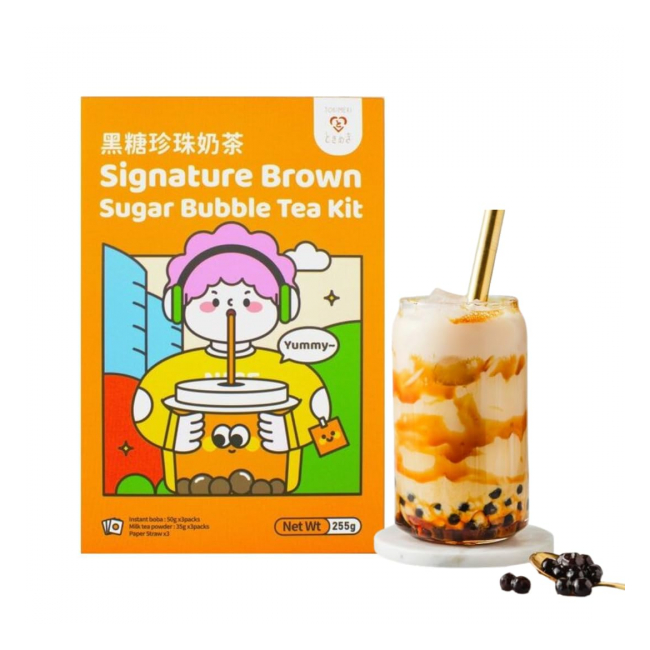 Kit Bubble Tea Tokimeki Perle Tapioca Boba Tea Zahar Brun 255g MLL
