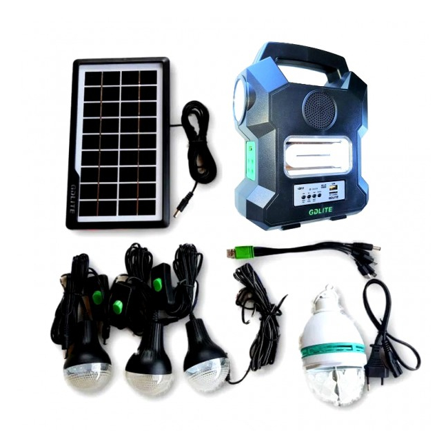 Kit cu Panou Solar 6V4A 3 Becuri, Radio FM USB MP3 GdLite GD1000A