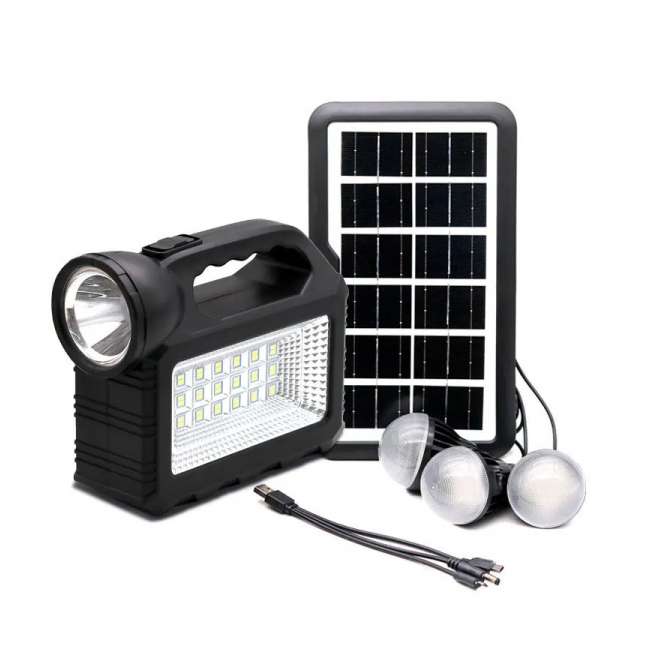 Kit cu Panou Solar Lanterna LED 3 Becuri LED 6V 80W GdTimes GD101