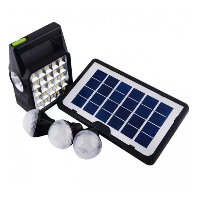 Kit cu Panou Solar Lanterna LED 3 Becuri LED 6V 80W GdTimes GD105