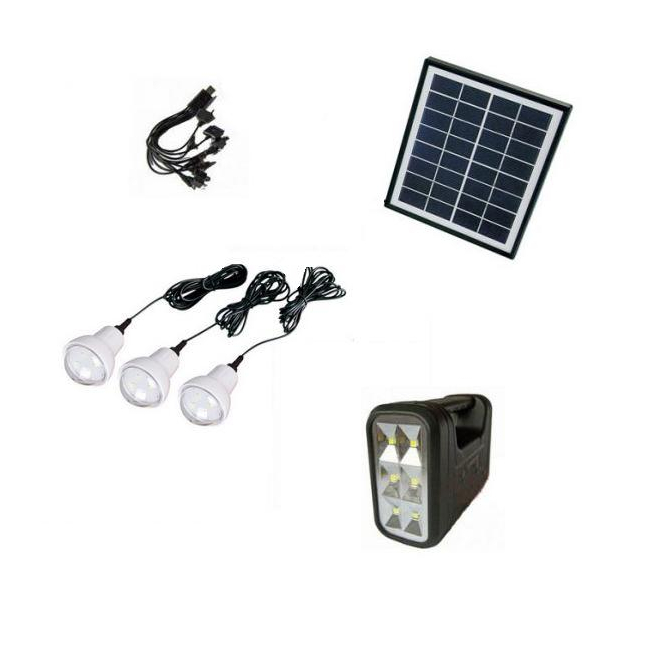 Kit cu Panou Solar, USB si Becuri LED, 6V 4Ah GD8017B