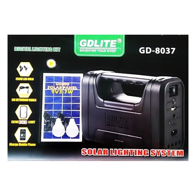 Kit Panou Solar 7W cu Lanterna Gdlite GD8037