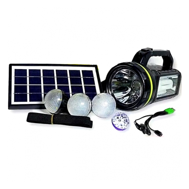 Kit Solar cu BT, Radio si Lanterna 10W 3+1 Becuri Acumulator GD2000A