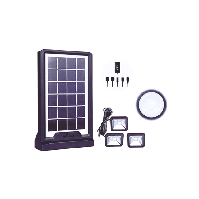 Kit Solar cu Lanterna LED, 3 Becuri si Slot USB GSM CL06A