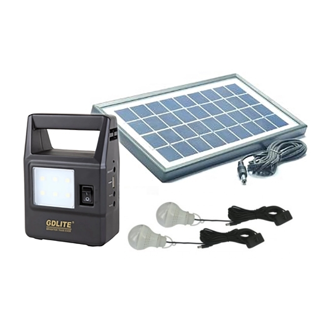 Kit Solar Incarcator Urgente cu Lanterna si 2 Becuri GdLite GD8030 6V