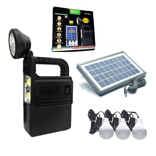 Kit Solar Incarcator Urgente Lanterna si Becuri GdLite GD8033 6V 4.5A