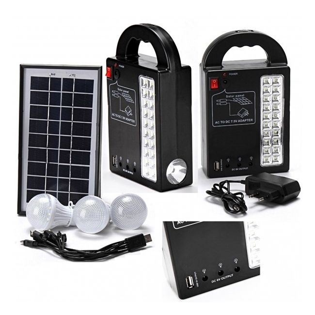 Kit Solar Lampa 20LED, Lanterna LED 1W, USB, 3 Becuri, 4V GDPLUS GD999