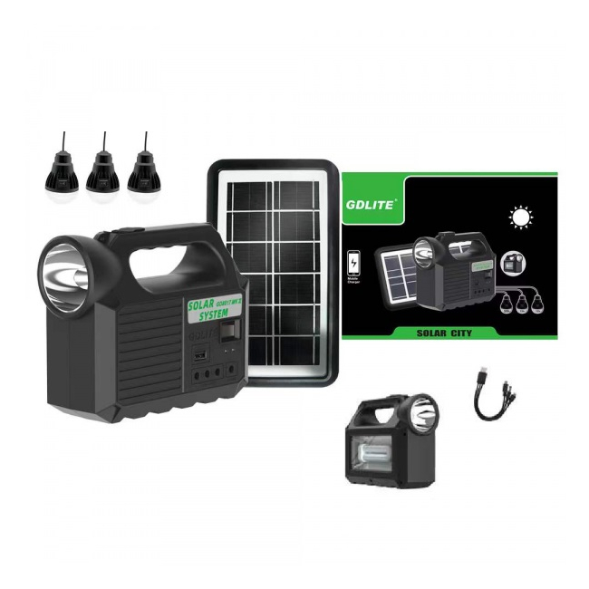 Kit Solar Lanterna, BT, USB, Radio, 3xBec, 6V 4Ah GDLite GD8017Music