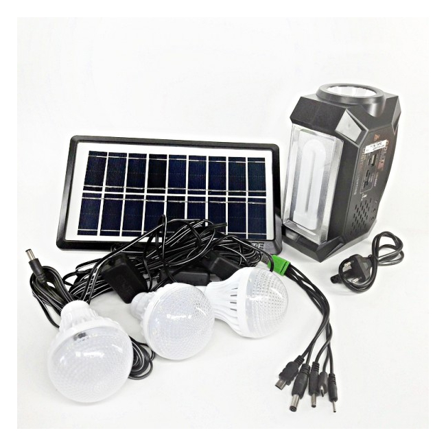 Kit Solar Lanterna LED, Lampa U, Radio FM, SD, USB MP3, 4V4Ah GD8057