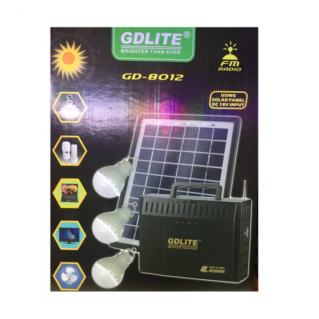 Kit Solar Mobil cu Becuri, Radio FM si Acumulator 12V 7Ah GD8012
