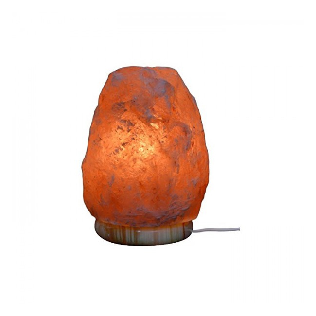 Lampa de Sare Himalaya 15cm cu Suport Marmura 220V