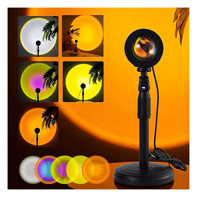 Lampa Efect Apus Soare Orange Sunset RGB 16Culori USB, Telecomanda