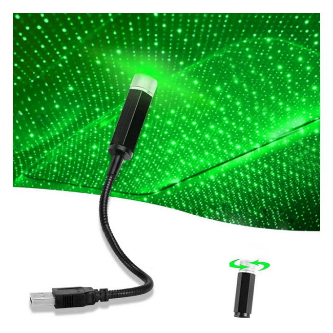 Lampa Flexibila Proiectii Laser Plafon Auto la USB Lumina Verde