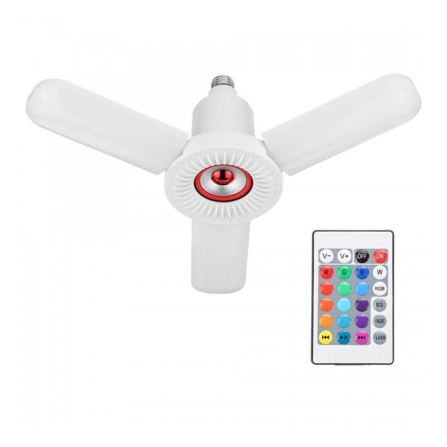 Lampa LED Alb si RGB E27 36W Boxa Bluetooth Senzor Muzica Telecomanda