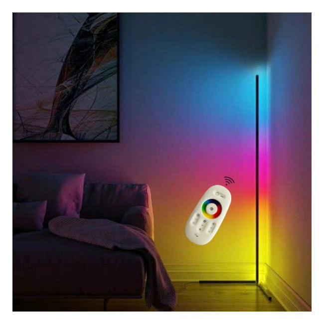 Lampa LEDuri RGB 220V 1.4m de Colt Podea cu Telecomanda