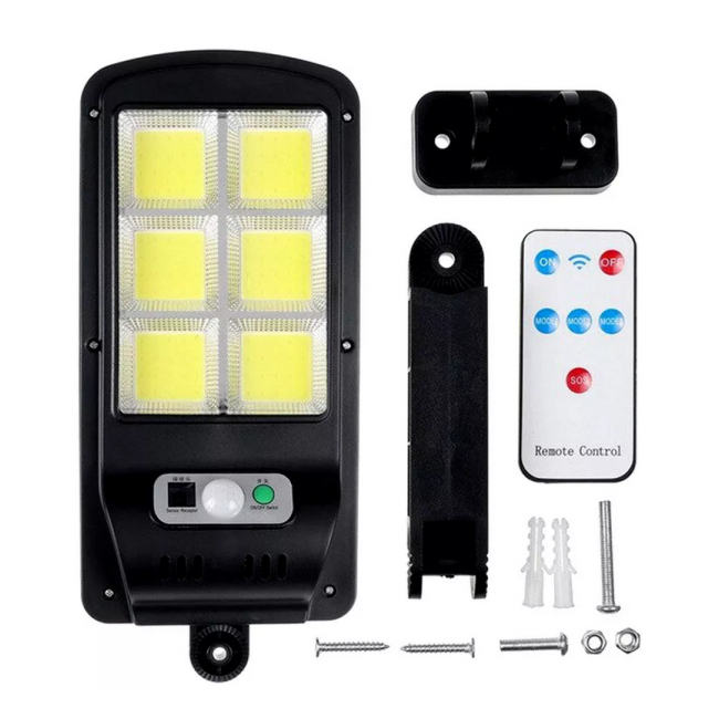 Lampa Solara 6 LED COB Senzori, Acumulator Telecomanda 12x9x5cm JY150