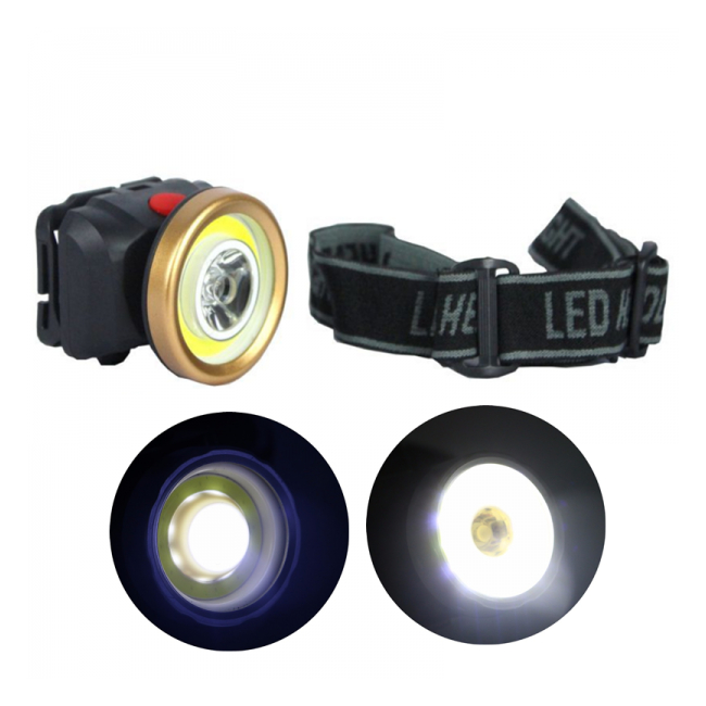 Lanterna Frontala LED 1W si COB LED 1W pe Baterii AS0507 CH6202