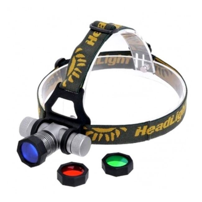 Lanterna Frontala LED 3W cu Zoom, Acumulator, Lentile Colorate MXK9