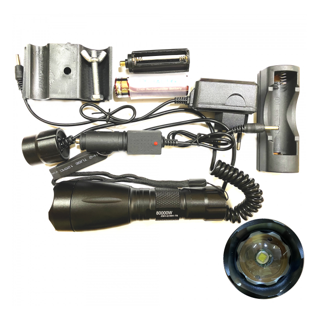 Lanterna LED 1Faza Zoom Suport Arma Vanatoare 1x18650 12V 220V ZSHQ1891T6