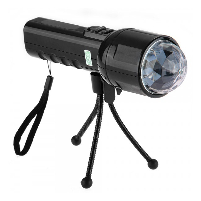 Lanterna LED 3W cu Functie Lumini Disco RGB 3W si Tripod W510