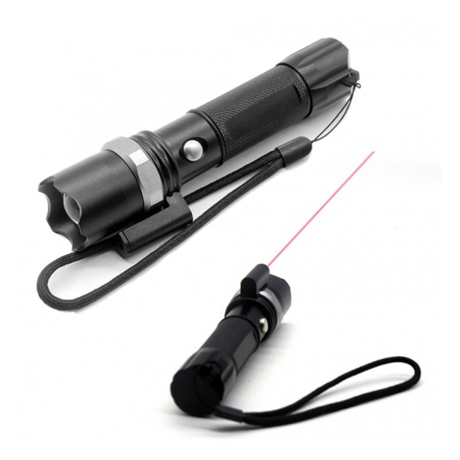 Lanterna LED Laser Pointer Rosu, Zoom, Alimentare 220V 12V 288