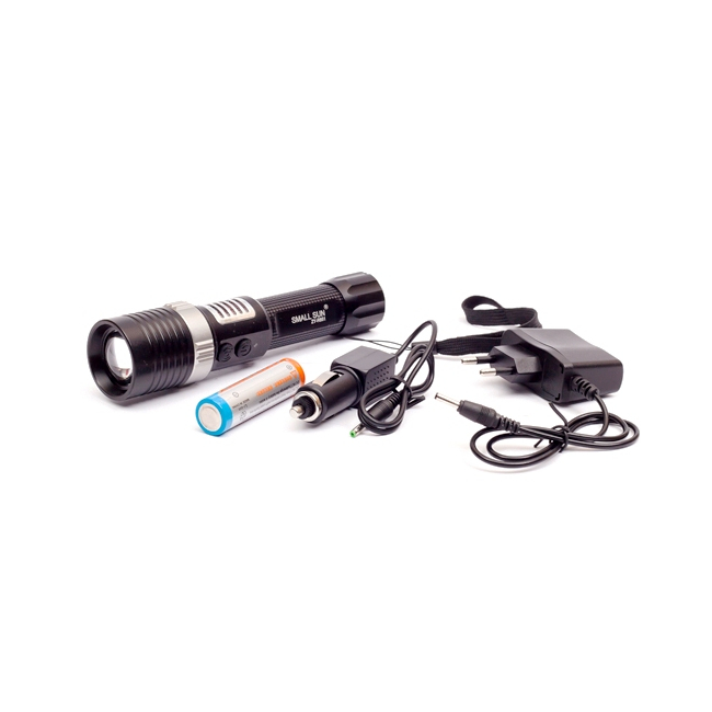 Lanterna LED 3W Zoom cu Acumulator si Alarma ZYR851