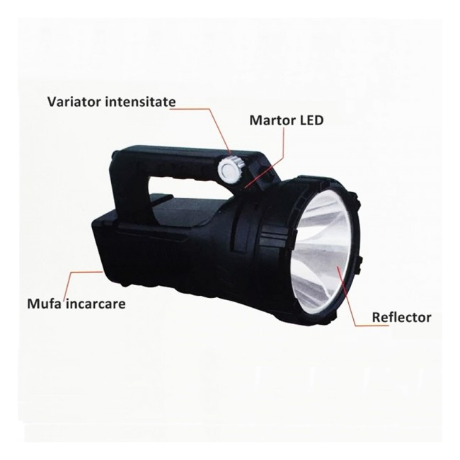 Lanterna LED 5W Reincarcabila Variator Intensitate Lichao LC2216 XXM