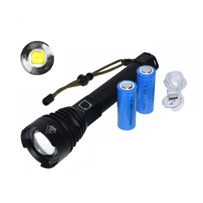 Lanterna Profesionala LED Puternica, Zoom, la USB 2x26650 XHP90 XXM