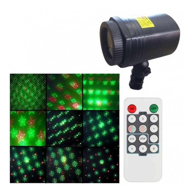 Laser Gradina tip Star Shower, Rosu Verde Telecomanda, Timer WL502B