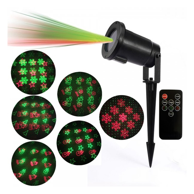 Laser Proiector Figurine Craciun Rosu Verde Senzor, Telecomanda LZ9607