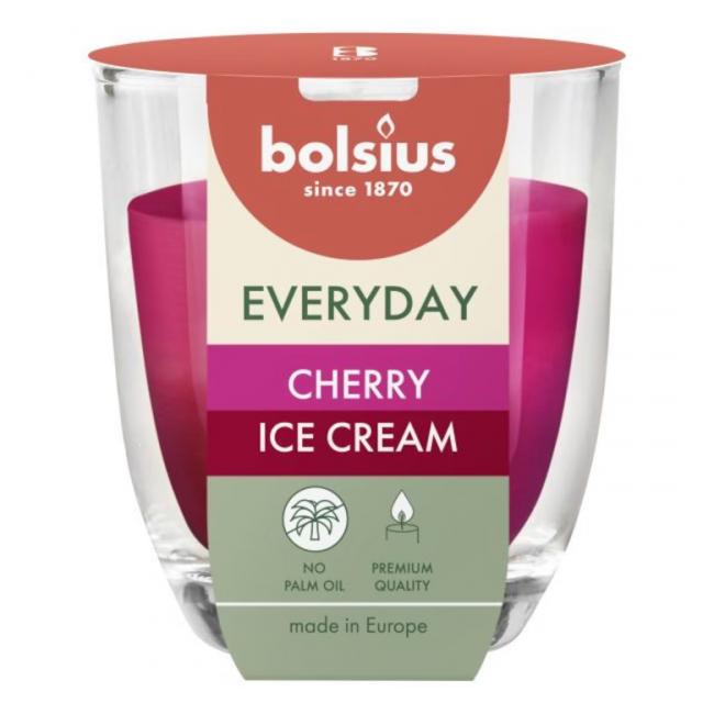 Lumanare Parfumata in Pahar 2 culori 70-348 Cherry Ice Cream Bolsius DNC64783