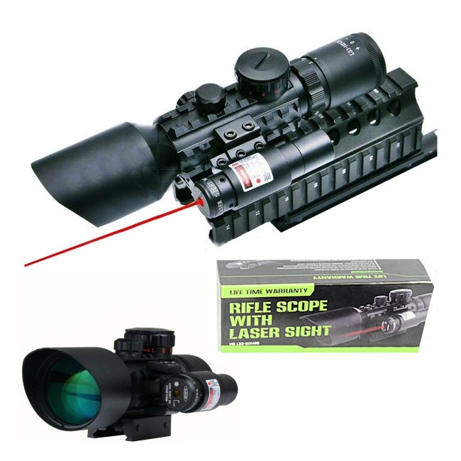 Luneta cu Reticul Iluminat Rosu Verde si Laser Rosu M9 LS3-10x42E